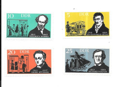 DH38 -TIMBRES DDR - RICHARD WAGNER - FRIEDRICH HEBBEL - GEORG BUCHNER - JOH GOTTRIED SEUME - Sonstige & Ohne Zuordnung