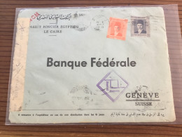 Ägypten 1945 Zensur Brief In Die Schweiz - Covers & Documents