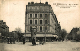 GRENOBLE PLACE DE LA GARE ET LES AVENUES ALSACE LORRAINE ET FELIX VIALLET - Grenoble