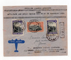 !!! CONGO BELGE, 1ERE LIAISON AERIENNE STANLEYVILLE - GOMA, LETTRE DE LEOPOLDVILLE POUR GOMA DU 26/11/1939 - Storia Postale