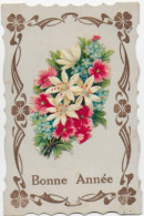 Bonne Année Carte Fantaisie Bouquet De Fleurs  CPA Circulée 1918 - Nouvel An