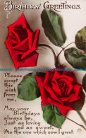 R116886 Birthday Greetings. Red Roses. Academy. RP - Wereld