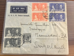Straits Settlements Malaya 1937 Top Brief In Die Schweiz K.L.M. - Straits Settlements