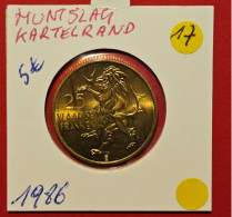 Geel Koperen 25 Vlaamse Franken 1986 In Muntslag En Kartelrand - Colecciones
