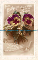 R116898 Fond Birthday Greetings To My Niece. Flowers. RP - Wereld