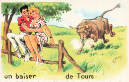 37 - TOURS _S28963_ Un Baiser De Tours - Illustrateur Chap - Femme Homme Taureau GP La Rose - Tours