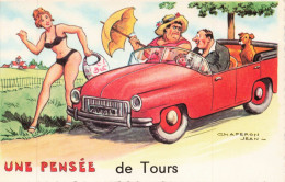 37 - TOURS _S28964_ Une Pensée De Tours - Illustrateur Jean Chaperon Femme Faisant Du Stop GP La Rose - Tours