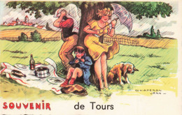 37 - TOURS _S28965_ Souvenir De Tours - Illustrateur Jean Chaperon Pique Nique Raté à Cause De La Pluie GP La Rose - Tours