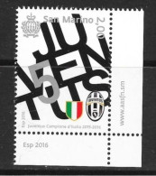 ● SAN MARINO 2016 ֍ Juventus Campione D' Italia 2015 / 2016 ● Singolo ** ● Con Margine Angolo ● - Unused Stamps
