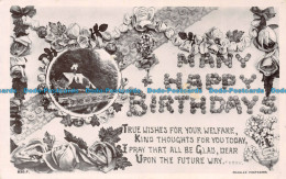 R117193 Greetings. Many Happy Birthdays. House. Beagles. 1912 - Wereld