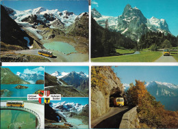 CPA CARTE POSTALE SUISSE 4 X POSTALAUTO AUTO PÖSTALE CAR POSTAL - Collezioni E Lotti