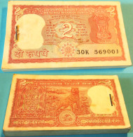 Indien - India - 2 RUPEES Bundle á 100 Stück Pick 53Aa 1984/85 AUNC (1-) Sign 83 - Autres - Asie