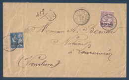 TIMBRE MOUCHON N° 13 + 14 Sur LETTRE RECOMMANDÉE CAD 1909 CASABLANCA MAROC Pour LOURMARIN VAUCLUSE - Briefe U. Dokumente