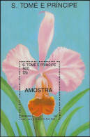 Saint Thomas Et Prince 1991 Y&T BF 95 Surchargé Amostra, Spécimen. Orchidée - Orchideeën