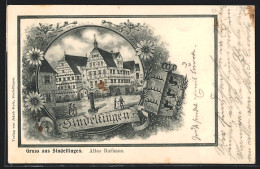 Lithographie Sindelfingen, Altes Rathaus Mit Wappen  - Sindelfingen