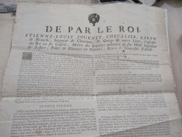 Affiche En L'état 37 X 45 Env De Par Le Roi JOURNET Navarre Bearn Auch 1774 Maladie Epizootique Des Bestiaux Vétérinaire - Decrees & Laws