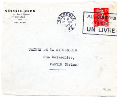 ECRIVAIN /  38 GRENOBLE 1949 = FLAMME FLIER  ' AUJOURD' Hui / Achetez Un LIVRE' - Mechanische Stempels (reclame)