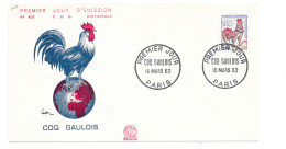 FRANCE 1962 - Enveloppe 1er Jour  - Coq Gaulois (Y&T 1331A) - Numéroté 409 - 1960-1969