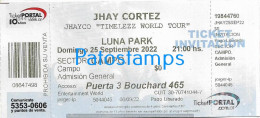 229352 ARTIST JHAY CORTEZ PTO RICO SINGER IN ARGENTINA LUNA PARK 2022 ENTRADA TICKET NO POSTCARD - Eintrittskarten