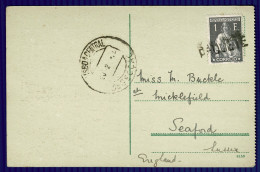 Ref 1652 - Early Postcard To UK - Lisbon Portugal Wirh Ceres 1$00 And Paquete Paquebot Mark - Lettres & Documents