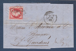 Napoléon   N° 17B Sur Lettre De Toulouse - Cote 125 € - 1853-1860 Napoleon III