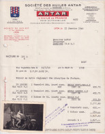 MOTO BSA Et Facture HUILE ANTAR De 1946 Agence De LYON - Coches