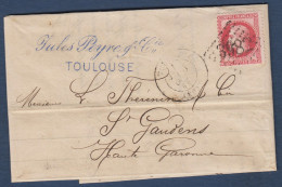Napoléon   N° 32 Sur Lettre De Toulouse - Cote : 50 € - 1863-1870 Napoléon III. Laure
