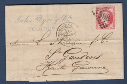 Napoléon   N° 32 Sur Lettre De Toulouse - Cote : 50 € - 1863-1870 Napoléon III Lauré