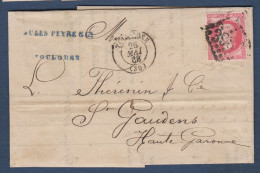 Napoléon   N° 32 Sur Lettre De Toulouse - Cote : 50 € - 1863-1870 Napoleon III Gelauwerd