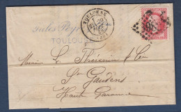 Napoléon   N° 32 Sur Lettre De Toulouse - Cote : 50 € - 1863-1870 Napoléon III Con Laureles