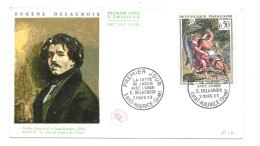 FRANCE 1963- Enveloppe 1er Jour  - Delacroix (Y&T 1376) - 1960-1969
