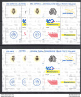 2022 Italia - Repubblica, 160 Fondazione Poste Italiane " Con Errore " - MNH** - Lotto Di 5 Esemplari - Hojas Bloque