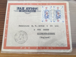 Réunion Top Brief 1948 Flugpost Nach England - Lettres & Documents