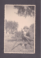 Carte Photo Portrait Militaire Italien  Soldato Italiano Durante La Manovra Al Goniametro  3926 - Personen