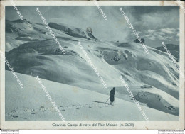 Bu527 Cartolina Cervina Campi Di Neve Del Pian Maison Aosta 1938 - Aosta