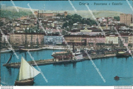 An633 Cartolina Trieste Citta' Panorama E Castello - Trieste