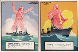 Gf. Contre-torpilleur Le Chavalier Paul & Contre-torpilleur Vauban. 2 Cartes - Guerre