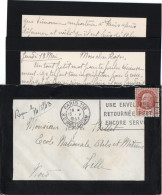 Flier PARIS 118 Enveloppe Retournée Sur Enveloppe De Deuil Avec Cartes - 1921-1960: Période Moderne