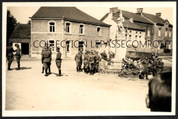 INEDIT FRAIRE - ETAT MAJOR ALLEMAND AU MONUMENT AUX MORTS - 1940 - WALCOURT - GUERRE MONDIALE - SOLDAT - Walcourt