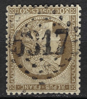 FRANCE Classique, B Obl. GC:  6317 (Lyon,Rhône,2) Sur Y&T 56 - 1871-1875 Ceres