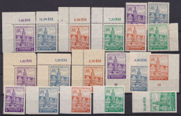 MiNr 162/5 A,B, X,y,z, **, "Leipziger Messe",1 946, Alle Varianten Kplt, 19 Werte - Postfris