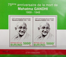 Burundi 2023, 75th Death Anniversary Of Mahatma Gandhi, MNH S/S - Nuevos