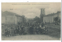 CPA Une Sortie De Messe Le Dimanche En  1917 - La Chapelle De Saint Barbe - Menil Sur Belvitte (88) - Sonstige & Ohne Zuordnung