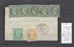 France -Devant De  Lettre - Affranchissement De 01/72 - Ceres Et Napoléon - 1849-1876: Période Classique