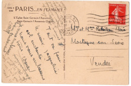 Flier PARIS XV Départ Sur CPA - 1921-1960: Modern Tijdperk