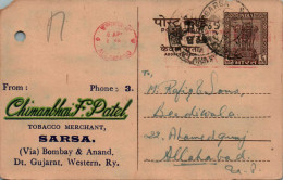 India Postal Stationery Ashoka 6p Chimandhai Patel Sarsa - Ansichtskarten