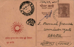 India Postal Stationery Ashoka 6p To Balotra Puran Mal Bansi Dhar Siana - Ansichtskarten