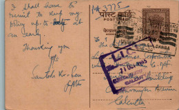 India Postal Stationery Ashoka 6p To Calcutta - Postcards