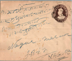 India Postal Stationery George VI 1A To Nagur - Postcards