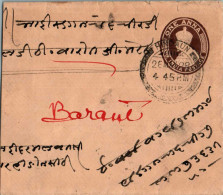 India Postal Stationery George VI 1A Hindaun Cds  - Postkaarten